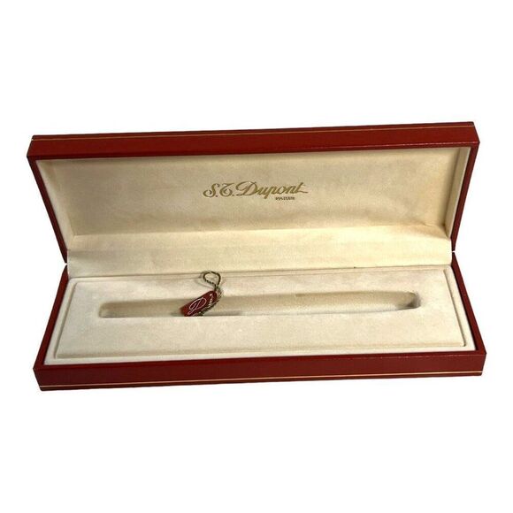 VINTAGE ST DUPONT Paris Empty Pen Case Fits Plume Fidelio Argent Massif Gift Box - Picture 1 of 13